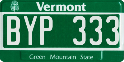 VT license plate BYP333