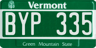 VT license plate BYP335