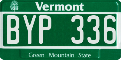 VT license plate BYP336