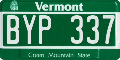 VT license plate BYP337