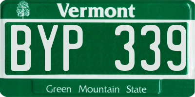 VT license plate BYP339