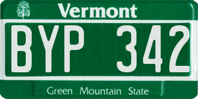 VT license plate BYP342