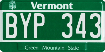 VT license plate BYP343