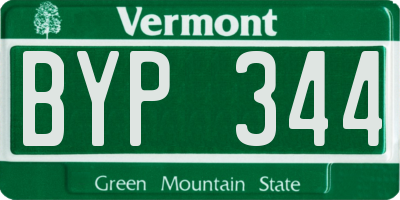 VT license plate BYP344