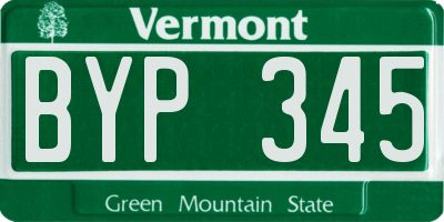 VT license plate BYP345