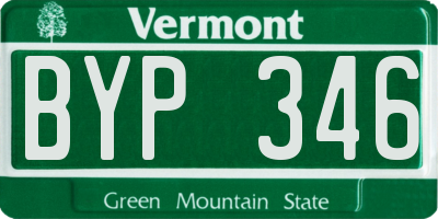 VT license plate BYP346