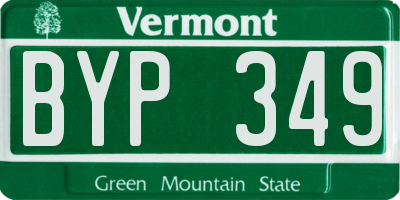VT license plate BYP349