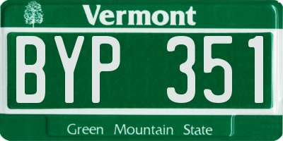 VT license plate BYP351