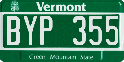 VT license plate BYP355