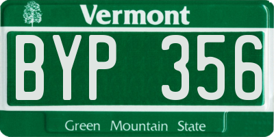 VT license plate BYP356