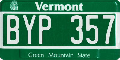 VT license plate BYP357