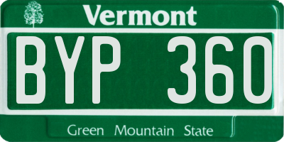 VT license plate BYP360