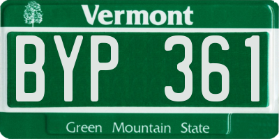 VT license plate BYP361