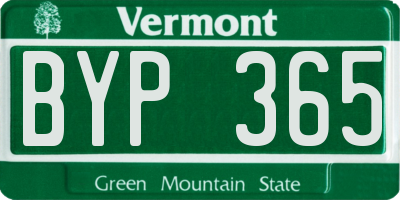 VT license plate BYP365