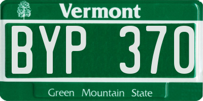 VT license plate BYP370