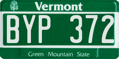 VT license plate BYP372