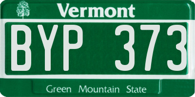 VT license plate BYP373