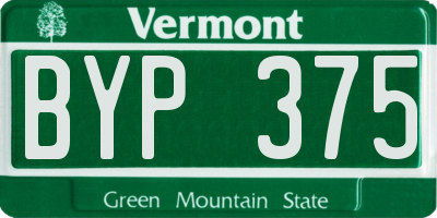 VT license plate BYP375