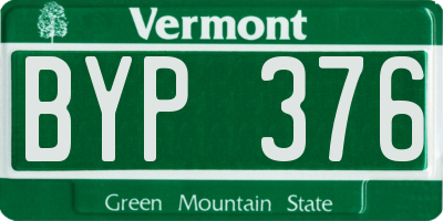VT license plate BYP376