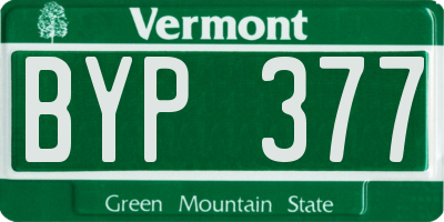 VT license plate BYP377