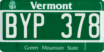 VT license plate BYP378