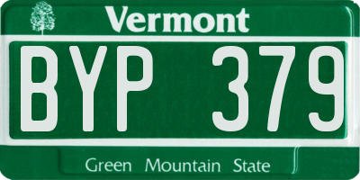 VT license plate BYP379