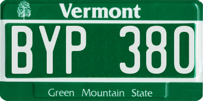 VT license plate BYP380