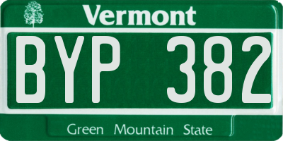 VT license plate BYP382