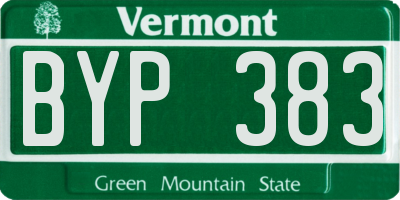 VT license plate BYP383
