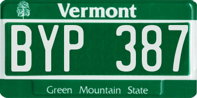 VT license plate BYP387