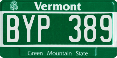VT license plate BYP389