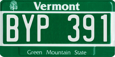 VT license plate BYP391