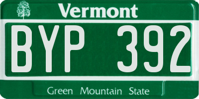 VT license plate BYP392