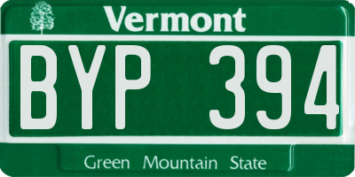 VT license plate BYP394