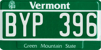 VT license plate BYP396