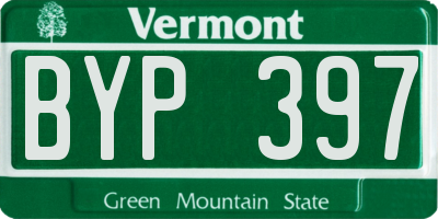 VT license plate BYP397