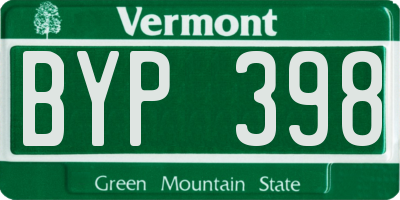 VT license plate BYP398