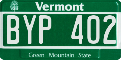 VT license plate BYP402