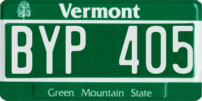 VT license plate BYP405