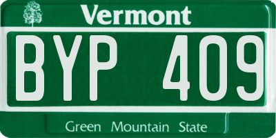 VT license plate BYP409