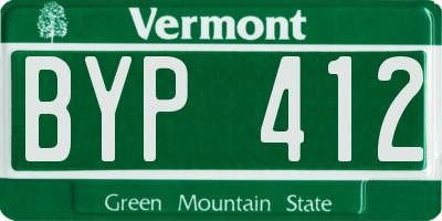 VT license plate BYP412