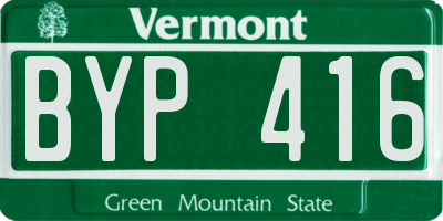 VT license plate BYP416