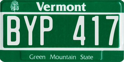 VT license plate BYP417