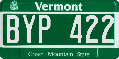 VT license plate BYP422