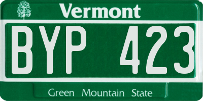 VT license plate BYP423