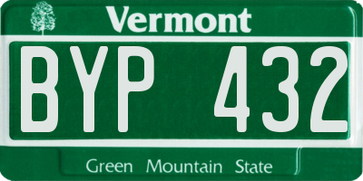 VT license plate BYP432
