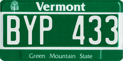 VT license plate BYP433
