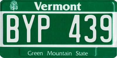 VT license plate BYP439