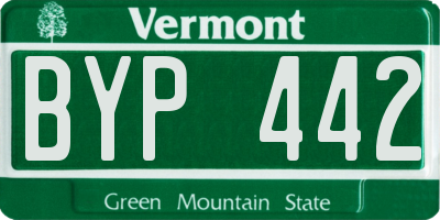 VT license plate BYP442