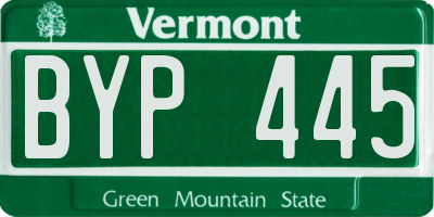 VT license plate BYP445